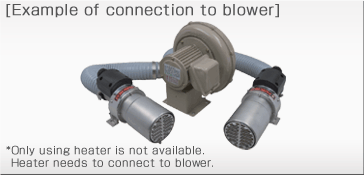 Example of connection to blower