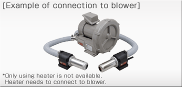 Example of connection to blower