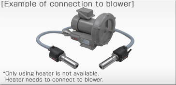 Example of connection to blower