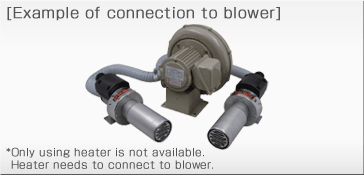 Example of connection to blower