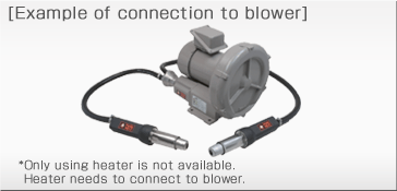 Example of connection to blower